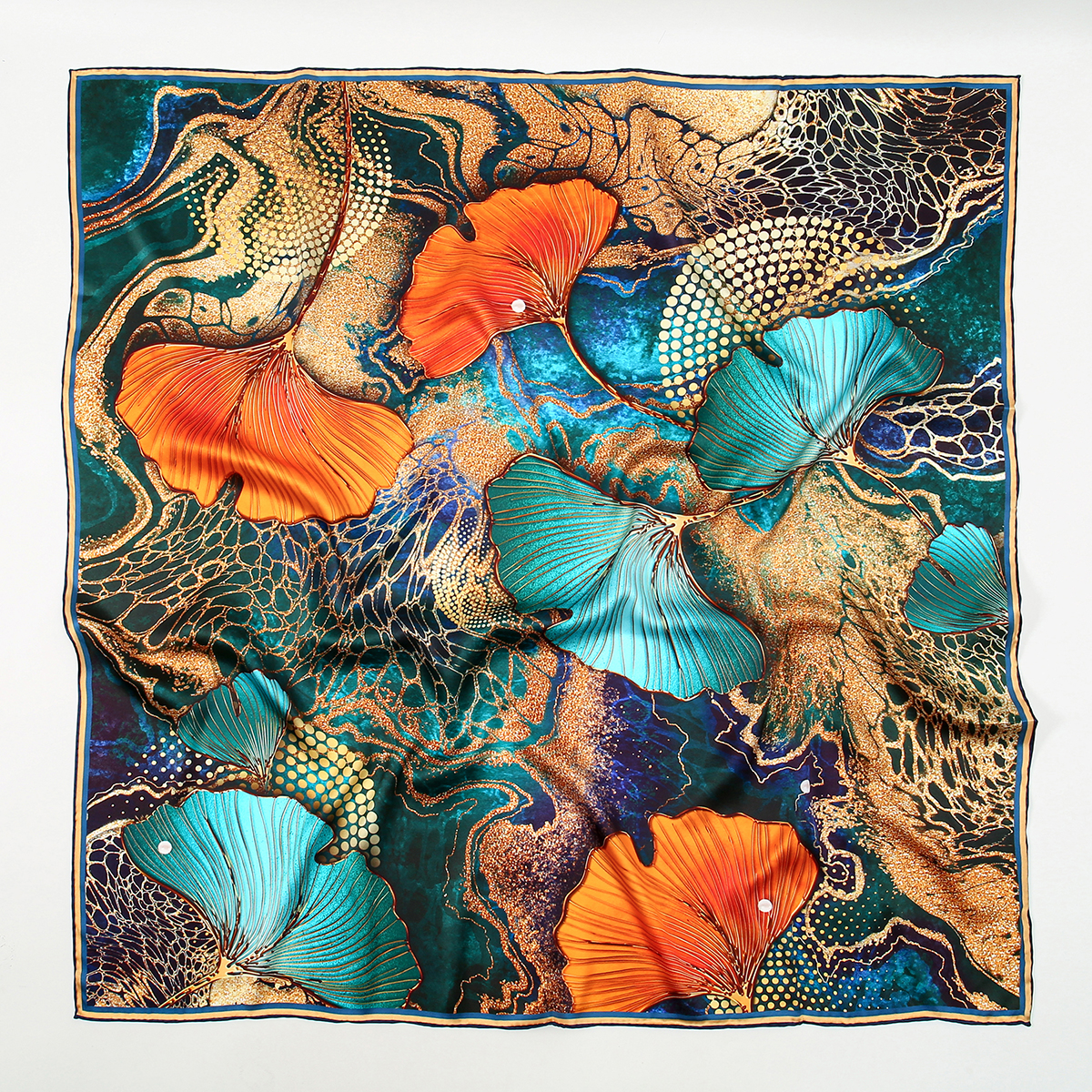 Ginkgo Leaf Luxury Silk Scarf